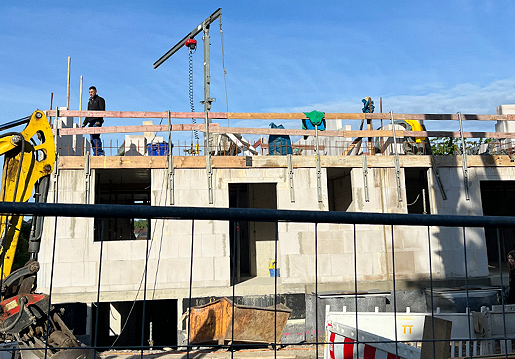 GIG mbH, Karlsruhe - Aktuelles - Baufortschritt Doppelhäuser Böhmerwaldstraße 