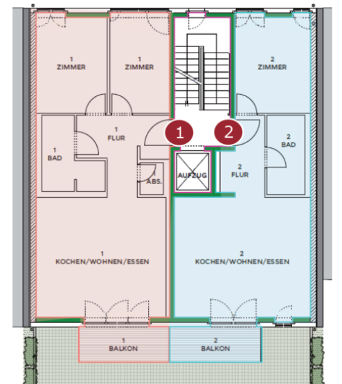 GIG mbH, Karlsruhe - Grundrisse Eigentumswohnungen in Karlsruhe Vincentiusstrasse 5a